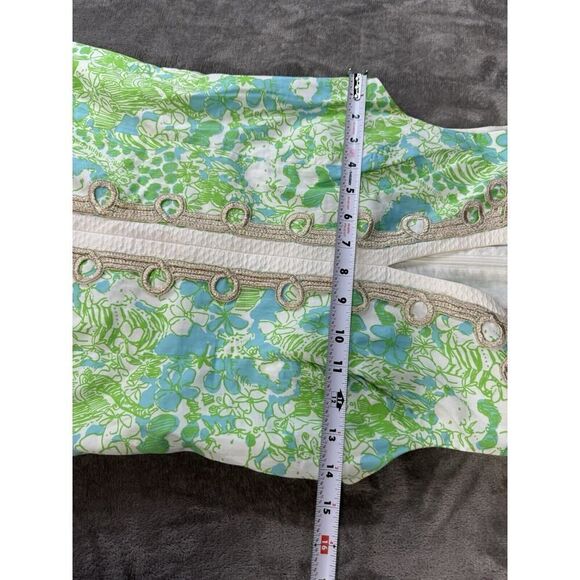 Lilly Pulitzer - Green White Jungle Print "Janice" Shift Dress Embroidery sz 00 - Picture 9 of 15